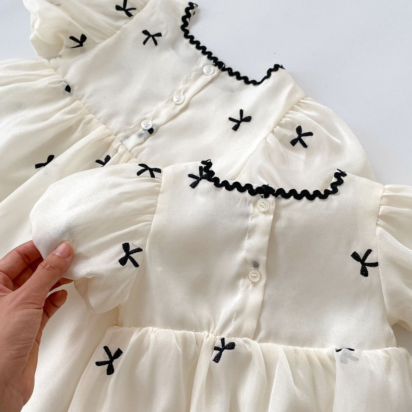 Design Summer Baby Kids Girls Bows Embroidery Dress