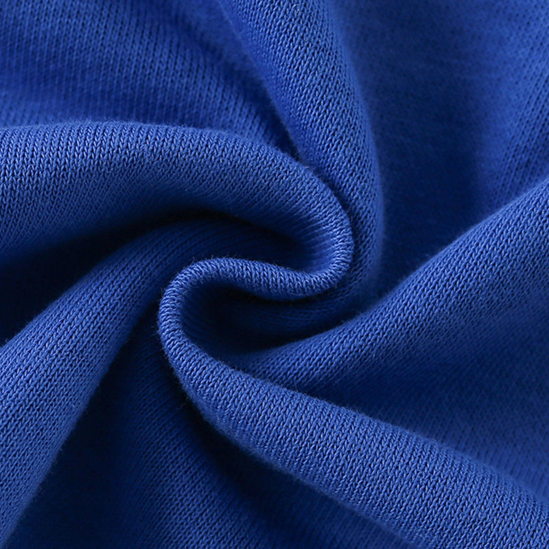 Summer Baby Kids Hearts Pattern T-shirt and Shorts Casual Blue Clothing Set for Boys and Girls