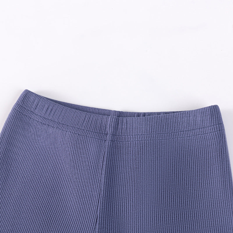 Winter and Autumn Girls Cartoon and Polka Dots Pattern Long Sleeves Sweatshirt and Plain Pants Clothing Set