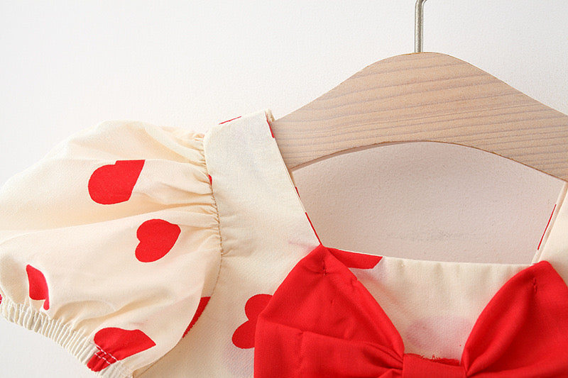 Baby Girl Polka Dot Graphic Bow Tie Princess Derss