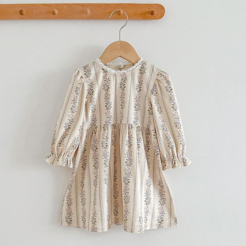 Autumn Floral Pattern Long Sleeve Onesies & Dress