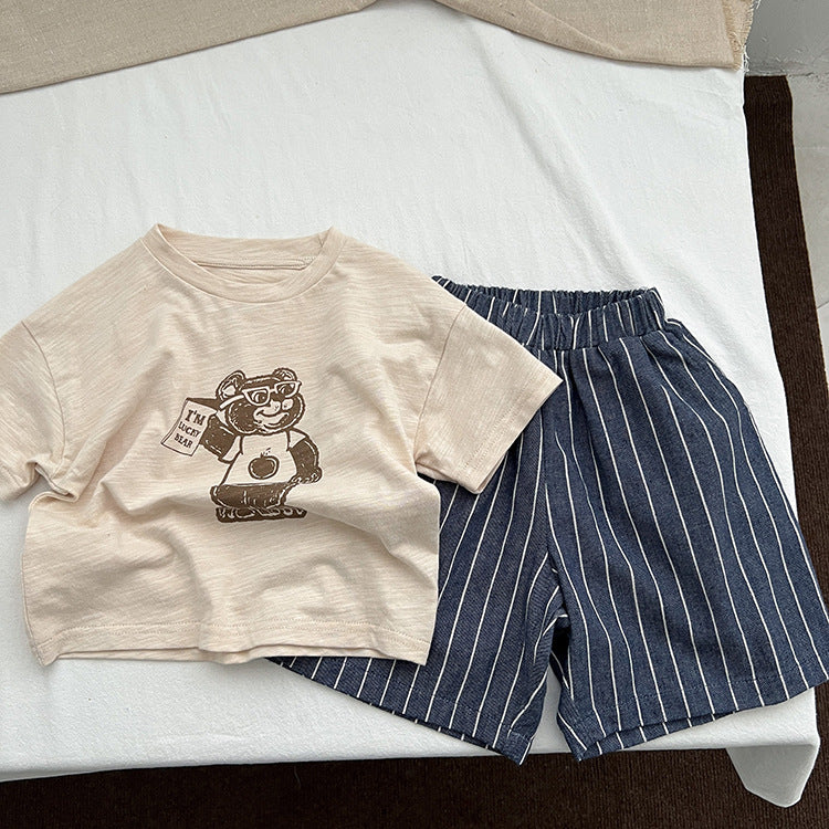 Baby Unisex Striped Pattern Loose Summer Pants