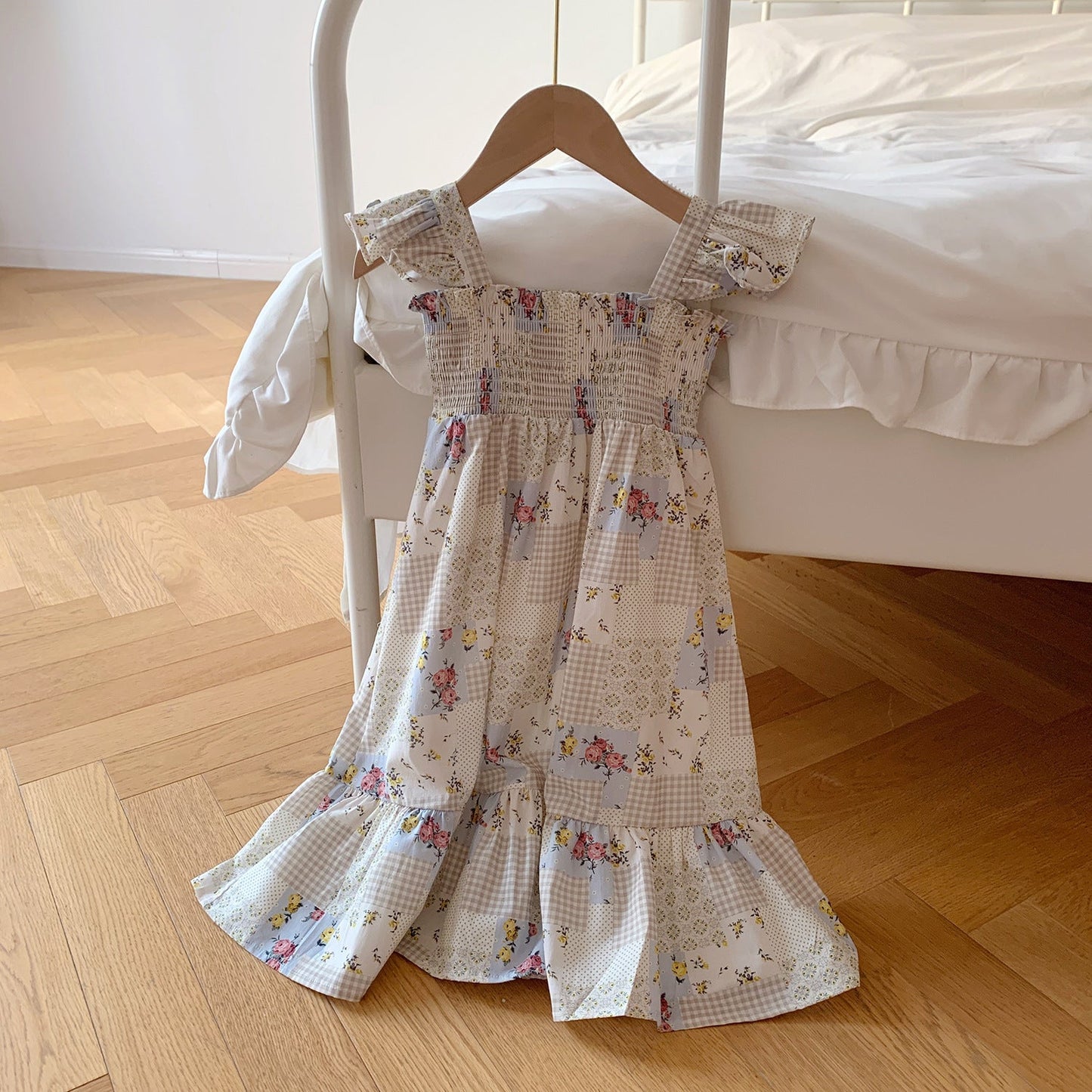 Summer Baby Kids Girls Sleeveless Geometric Pattern Dress