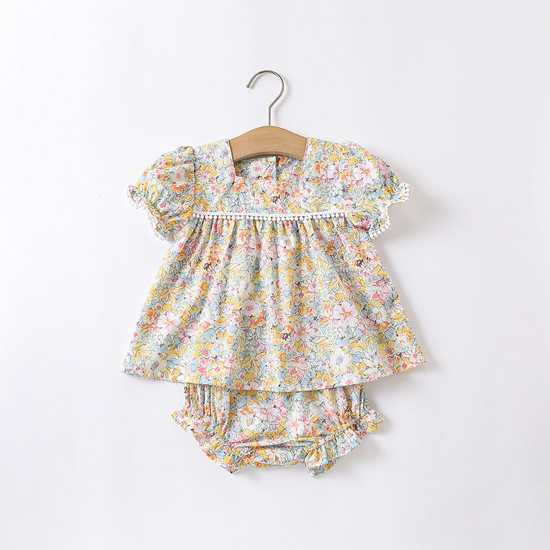 Baby Floral Pattern Fashion Princess Onesie&Sets