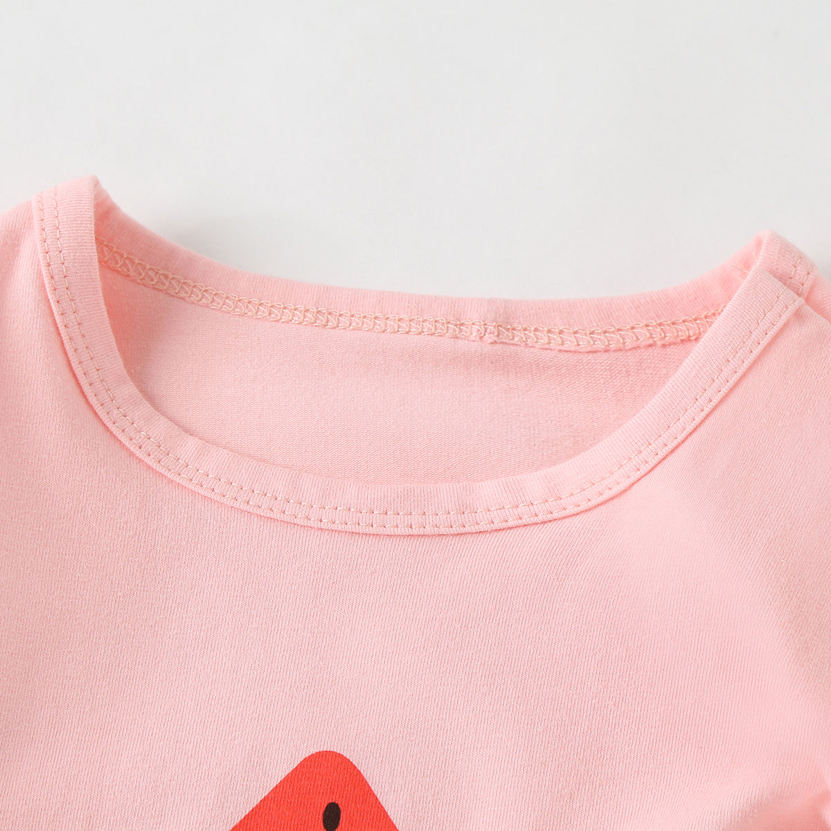 Baby Girl Fruit Pattern Short Sleeve Tops Combo Striped Graphic Triangle Shorts One Pieces Sets