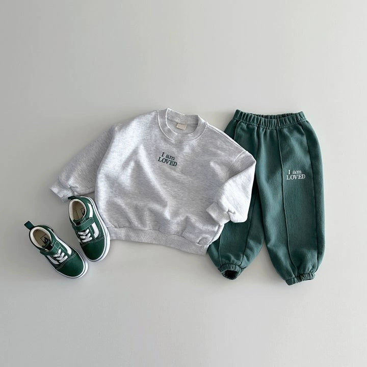 Autumn Baby Kids Unisex Casual Letters Pattern Long Sleeves Top Pullover and Pants Clothing Set