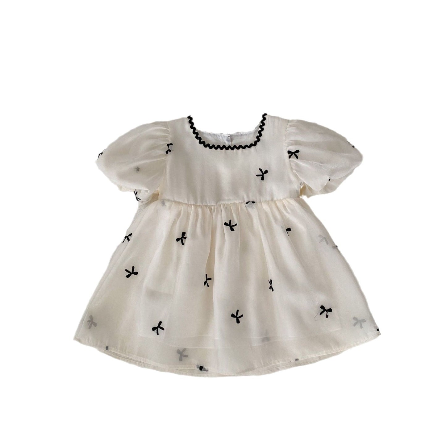 Design Summer Baby Kids Girls Bows Embroidery Dress