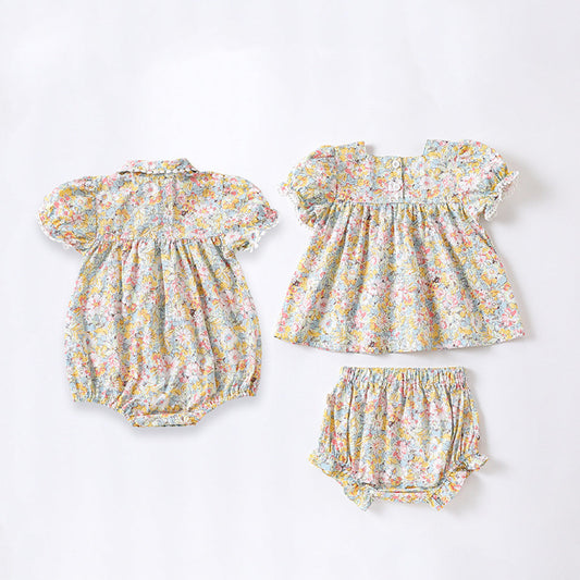Baby Floral Pattern Fashion Princess Onesie&Sets