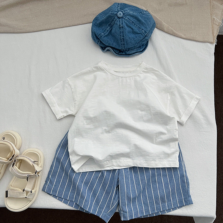 Baby Unisex Striped Pattern Loose Summer Pants