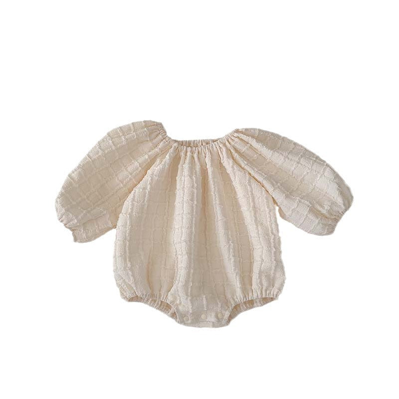 Design Autumn Baby Kids Girls Solid Color Simple Plaid Pattern Dress And Onesies Clothing Set