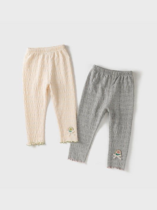 Baby Kids Girls Spring Flower Logo Soft Pants