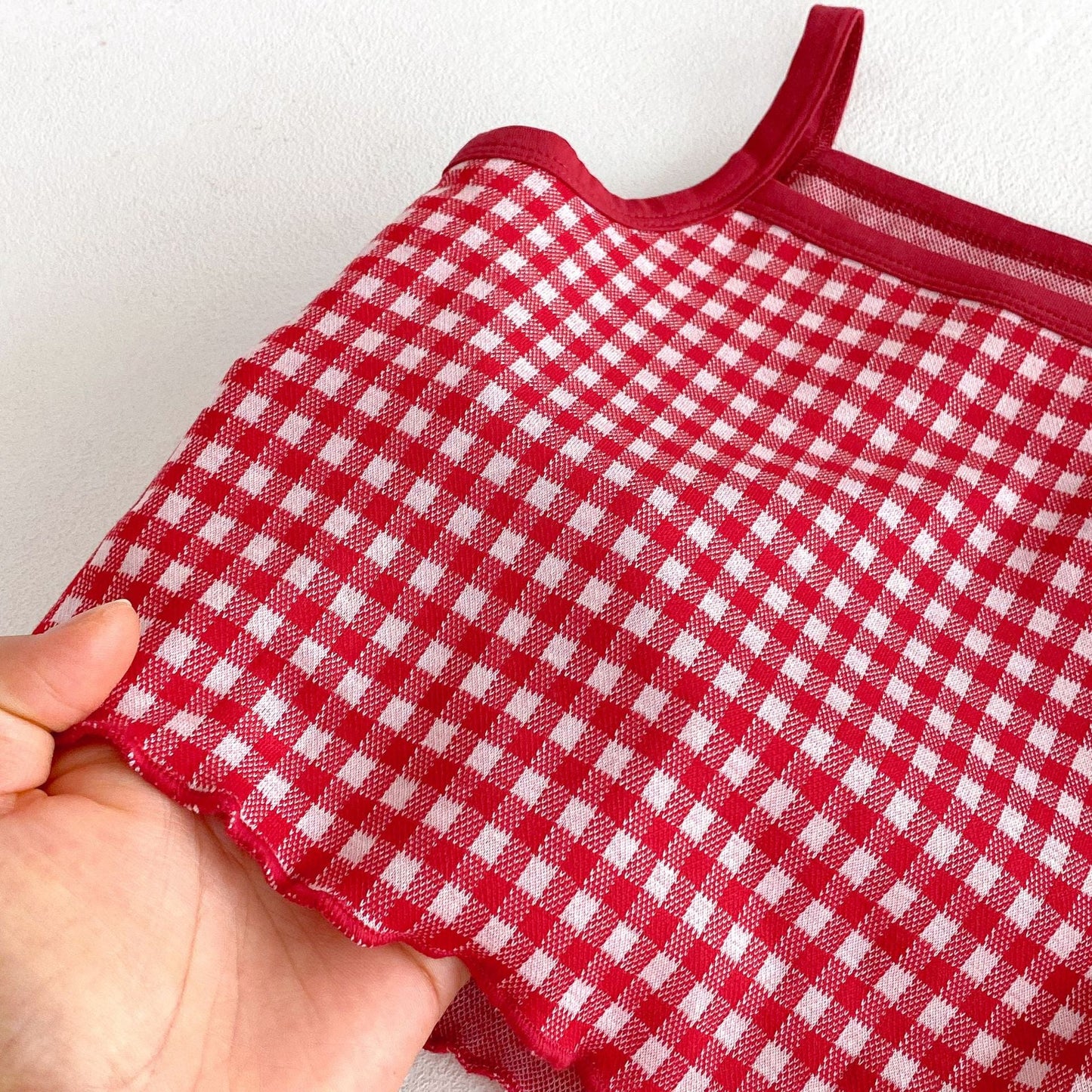 Summer Hot Selling Baby Girls Sleeveless Plaid Pattern Top Vest and Bloomers Clothing Set