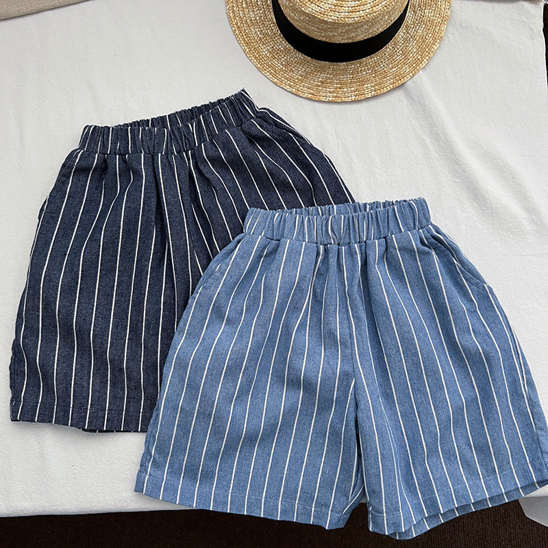 Baby Unisex Striped Pattern Loose Summer Pants