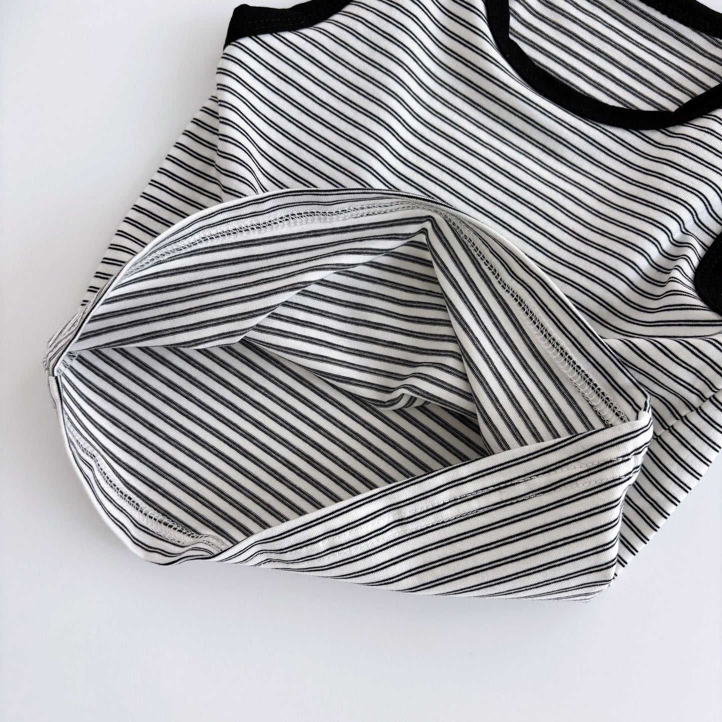 Summer Hot Selling Baby Kids Unisex Sleeveless Letters Embroidered Strap Overalls and Striped Vest Clothing Set