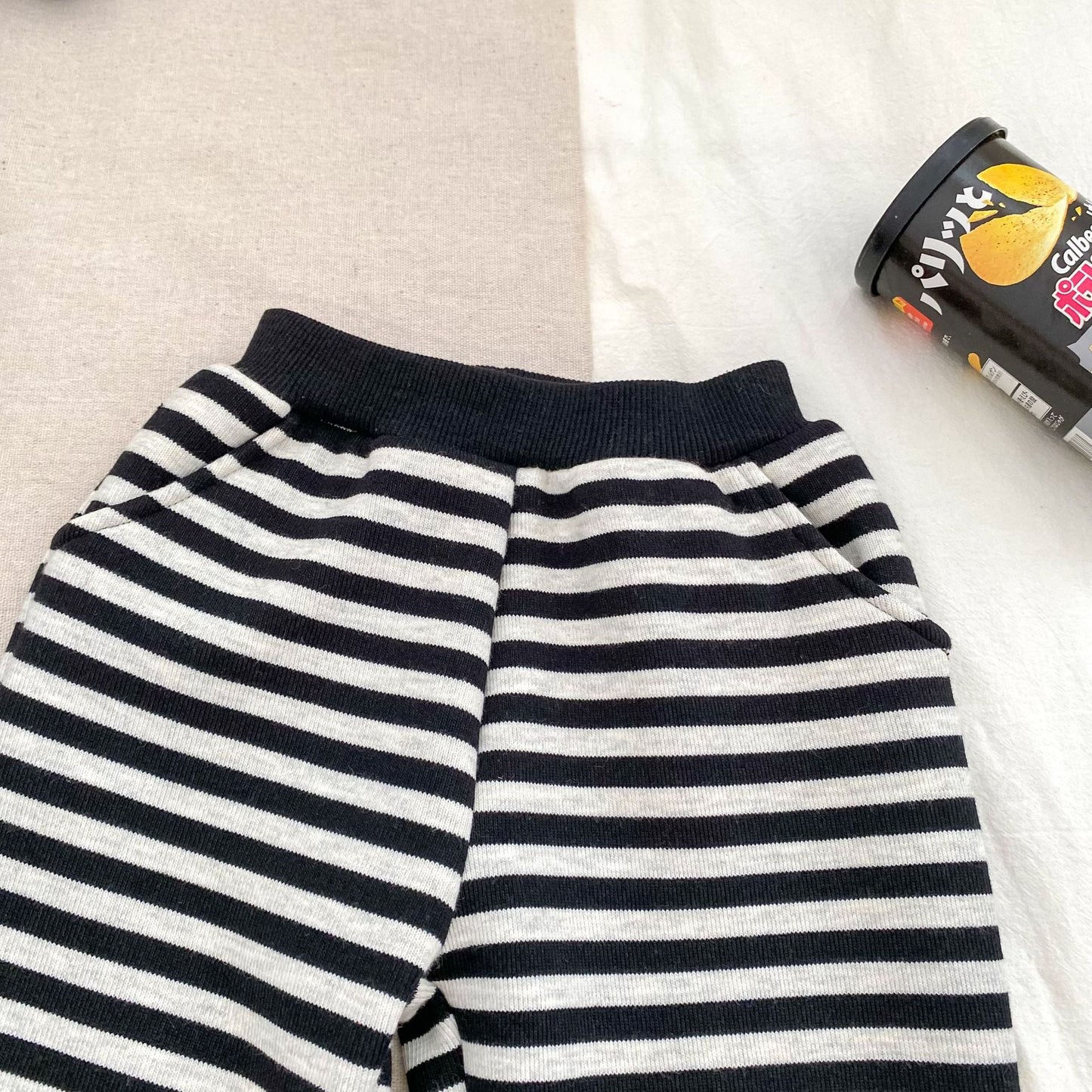 Spring and Autumn Baby Kids Boys Cartoon Pattern Striped Pullover and Pants