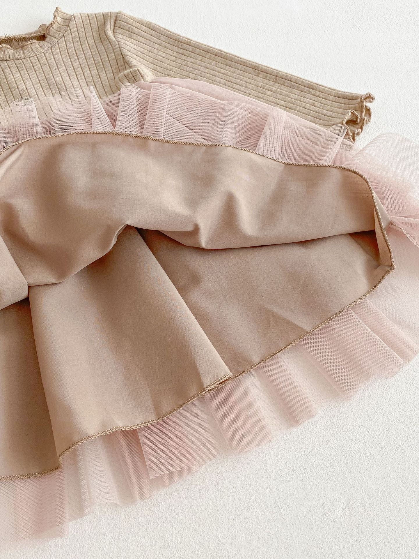 Spring and Autumn Hot Selling Baby Kids Girls Princess Long Sleeves Tulle Patchwork Dress