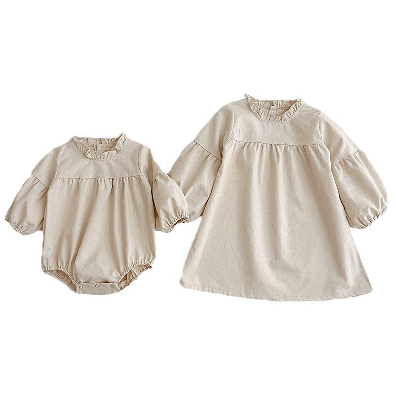 Solid Color Fashion Simple Style Dress & Onesie