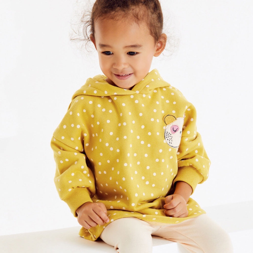 Baby Girl Car Patched & Dot Graphic Long Hoodie Combo Leggings Sets