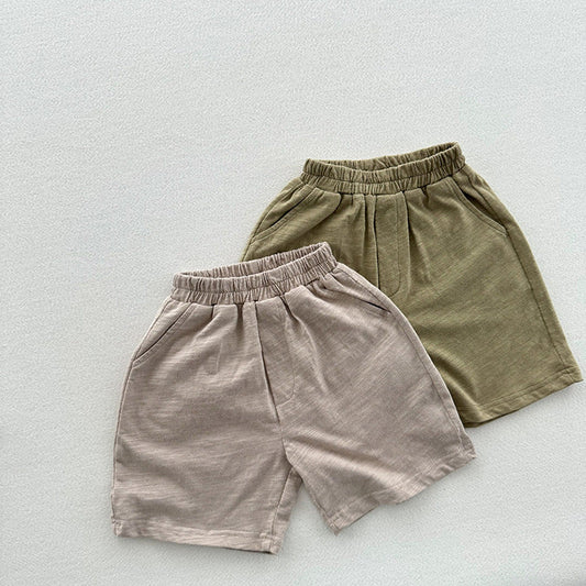Summer Arrival Unisex Casual Solid Color Cotton Shorts