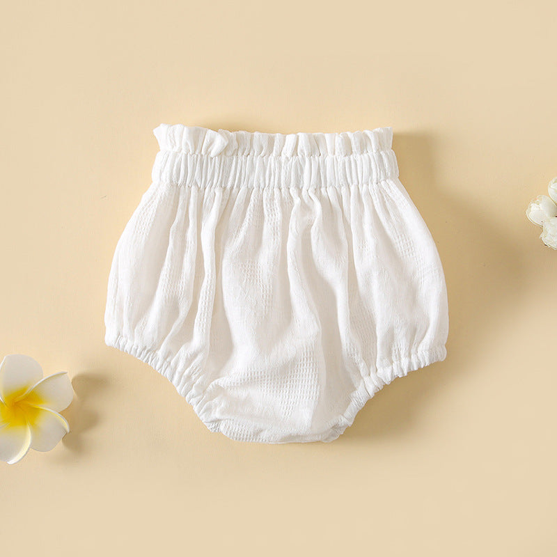 Baby Boys And Girls Cute Print Pattern Short Pants With Buttons