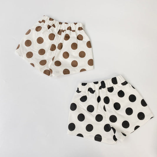 Baby Girl Polka Dot Pattern Basic Shorts With Pockets In Summer
