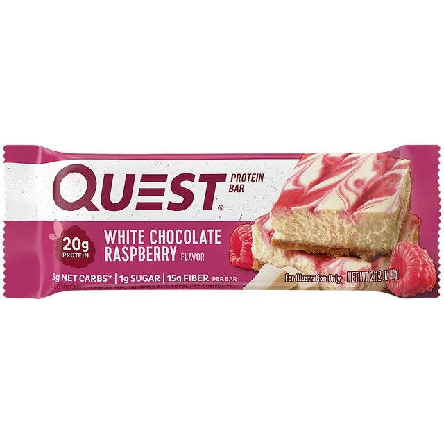 Quest Bar - White Chocolate Raspberry (2.12 Oz.), 12-Pack