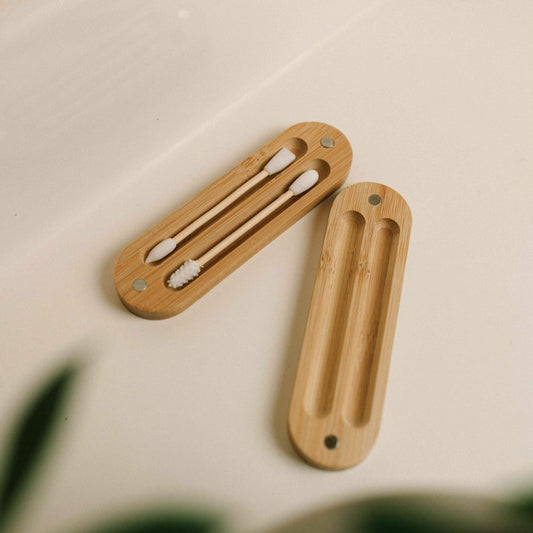 Reusable Bamboo Ear Bud Case