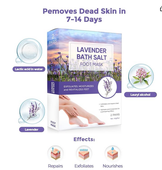 Lavender Bath Salt Exfoliator Foot Mask
