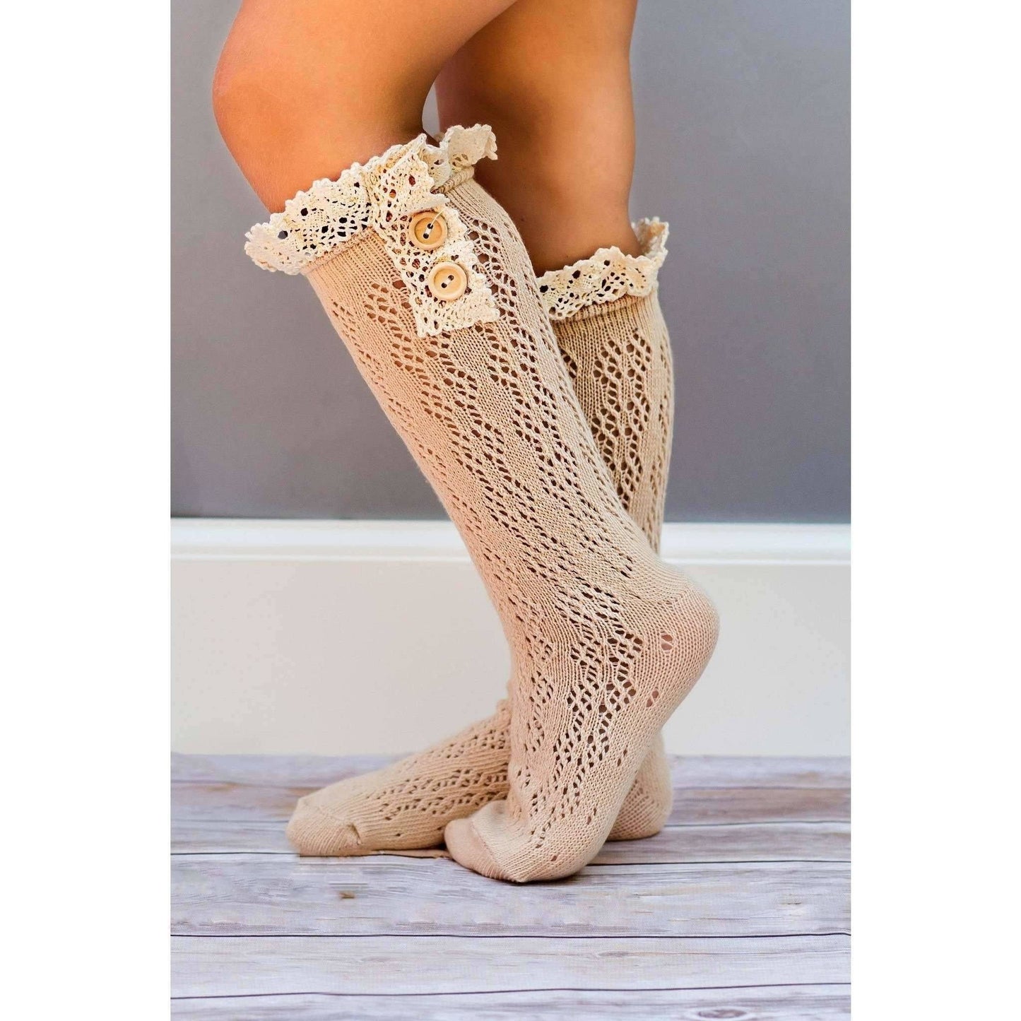 BUTTON BOOT Knee SOCKS - CHILDREN Various Colors