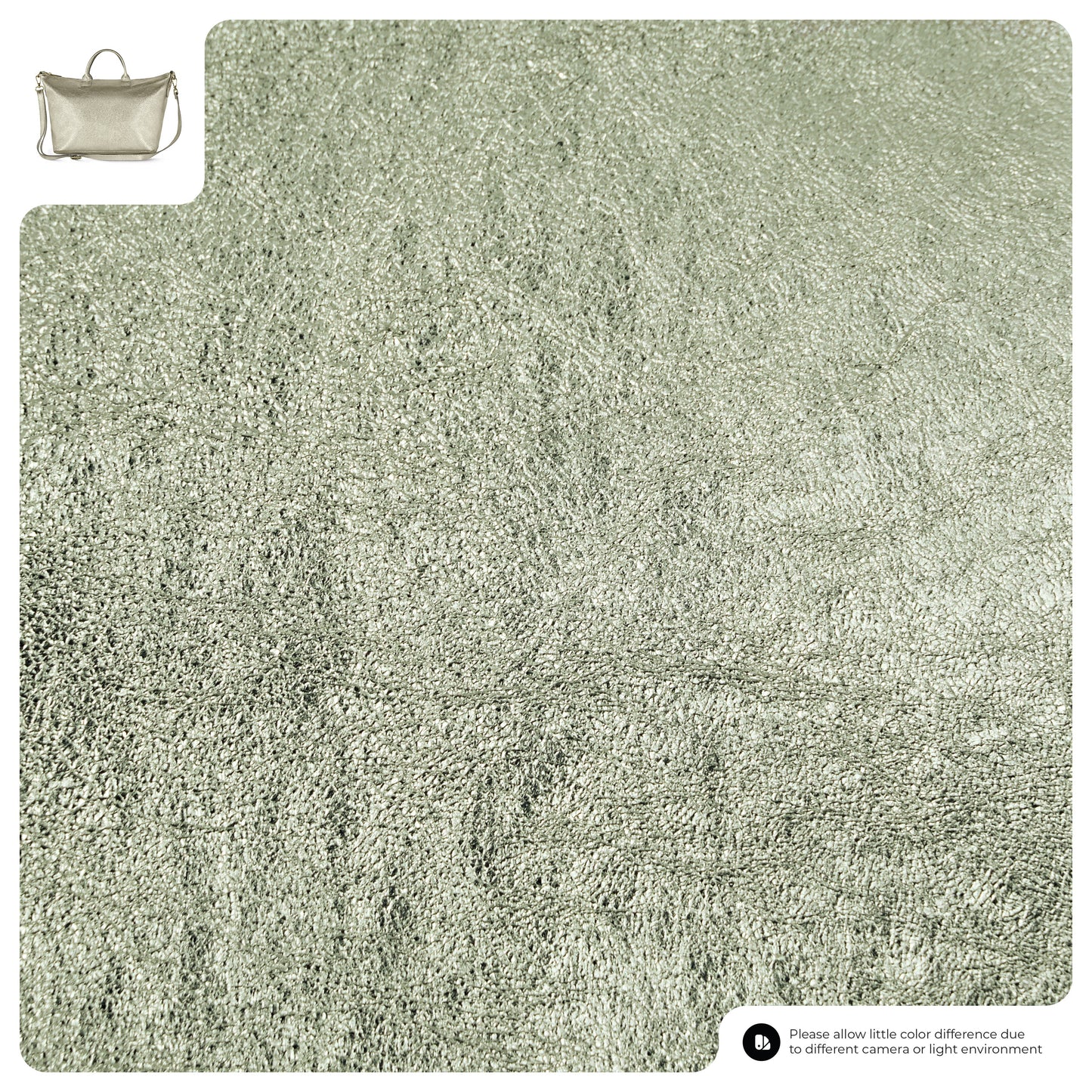 Metallic Suede Leather Top-Handle Bag