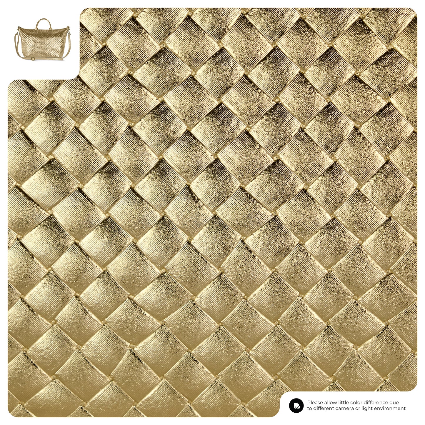 Weave Metallic Suede Leather Top-Handle Bag