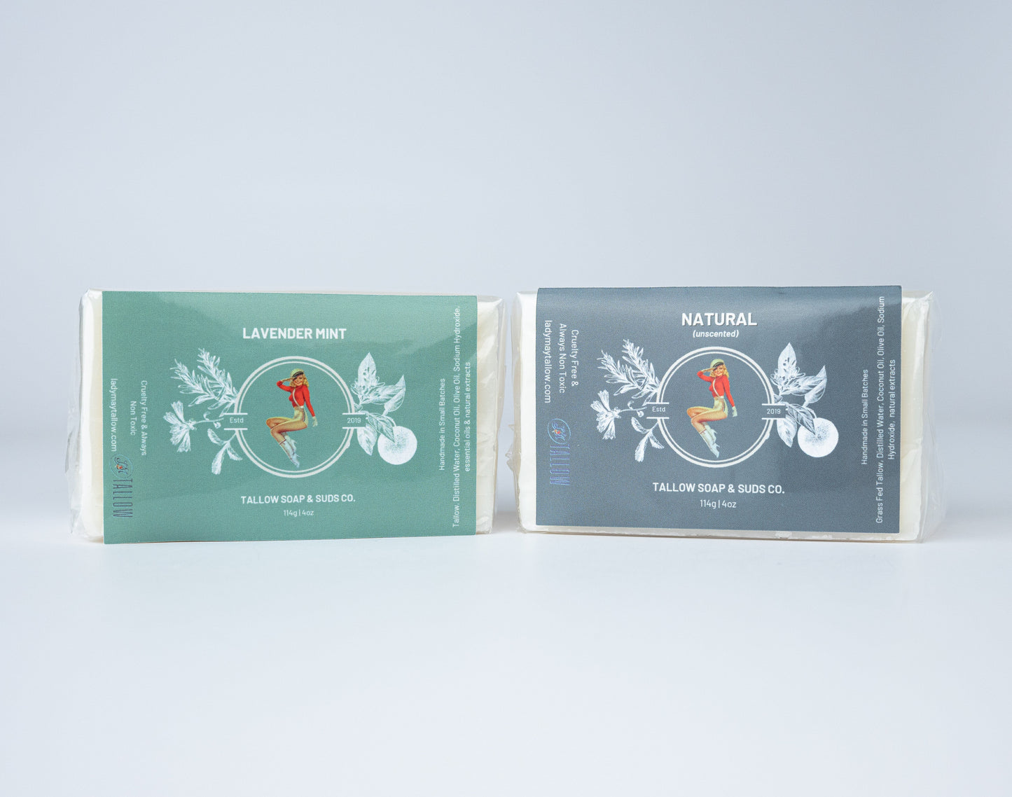 All-Natural Tallow Soap – Lavender Mint & Unscented | Non-Toxic Bar Soap With Tallow