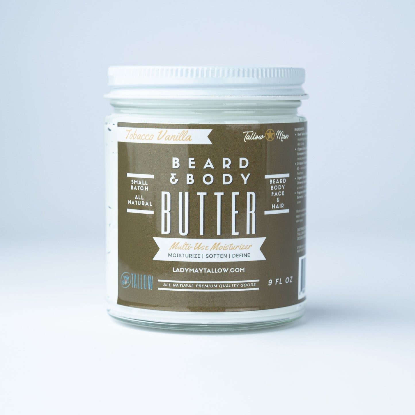 Natural Beard Butter for Men Tobacco Vanilla | All-Natural Beard & Skin Care