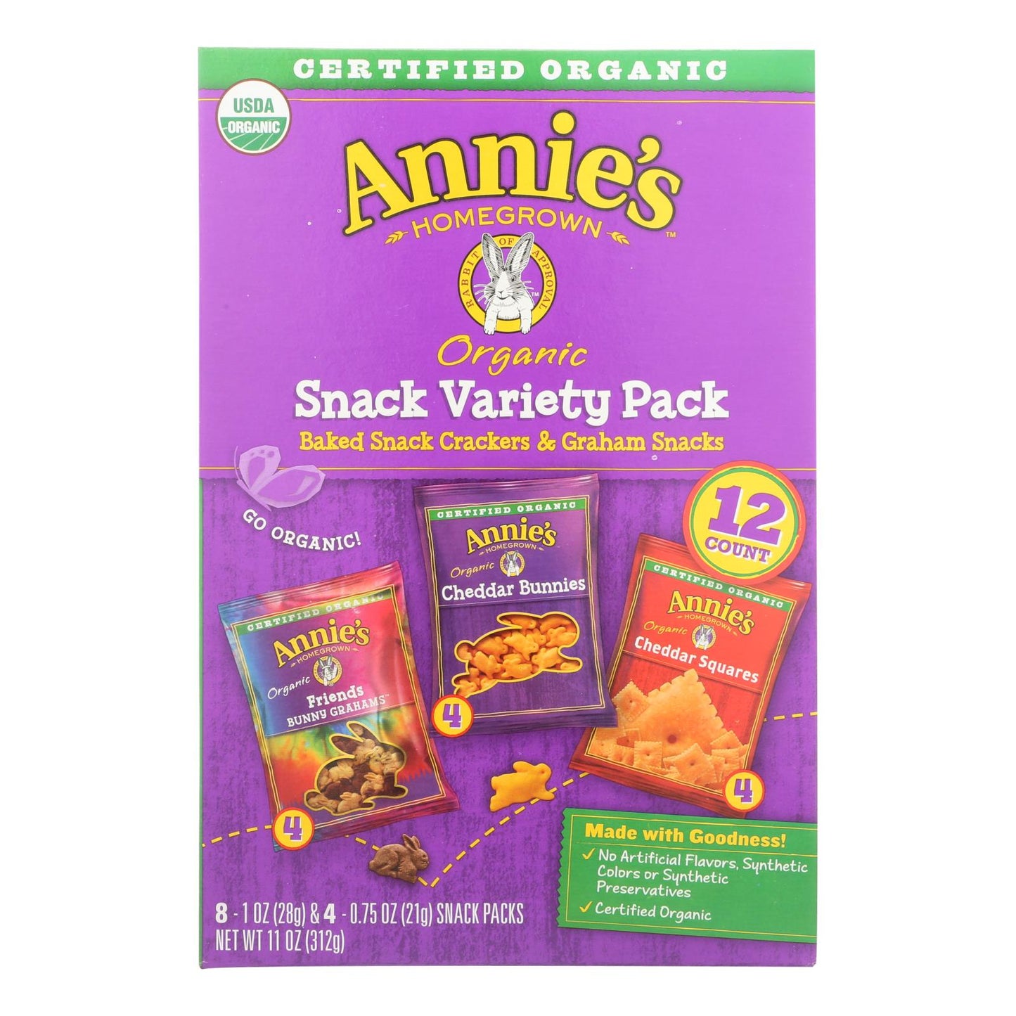 Annie's Organic Snack Pack Variety, 12ct Case of 6