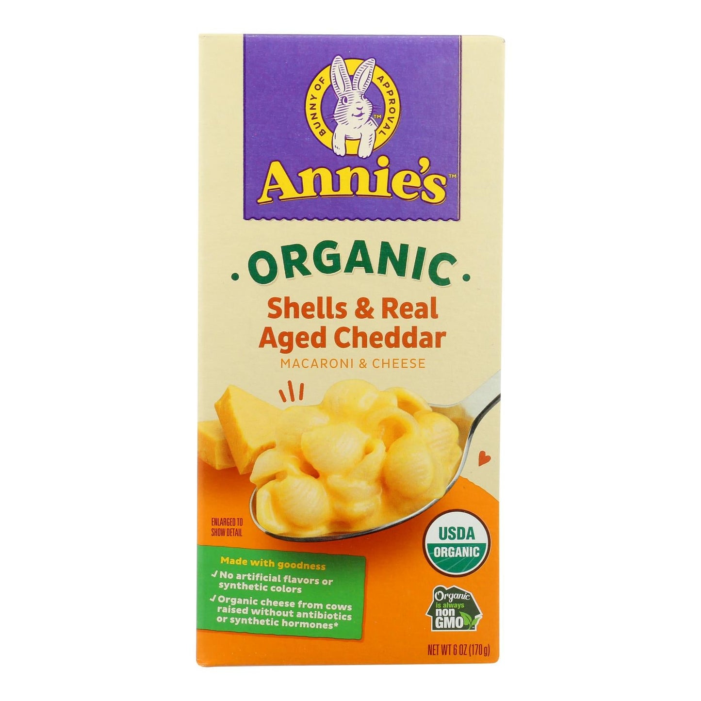 Annie's Organic Shells & Aged Cheddar Mac, 12-Pack, 6 Oz