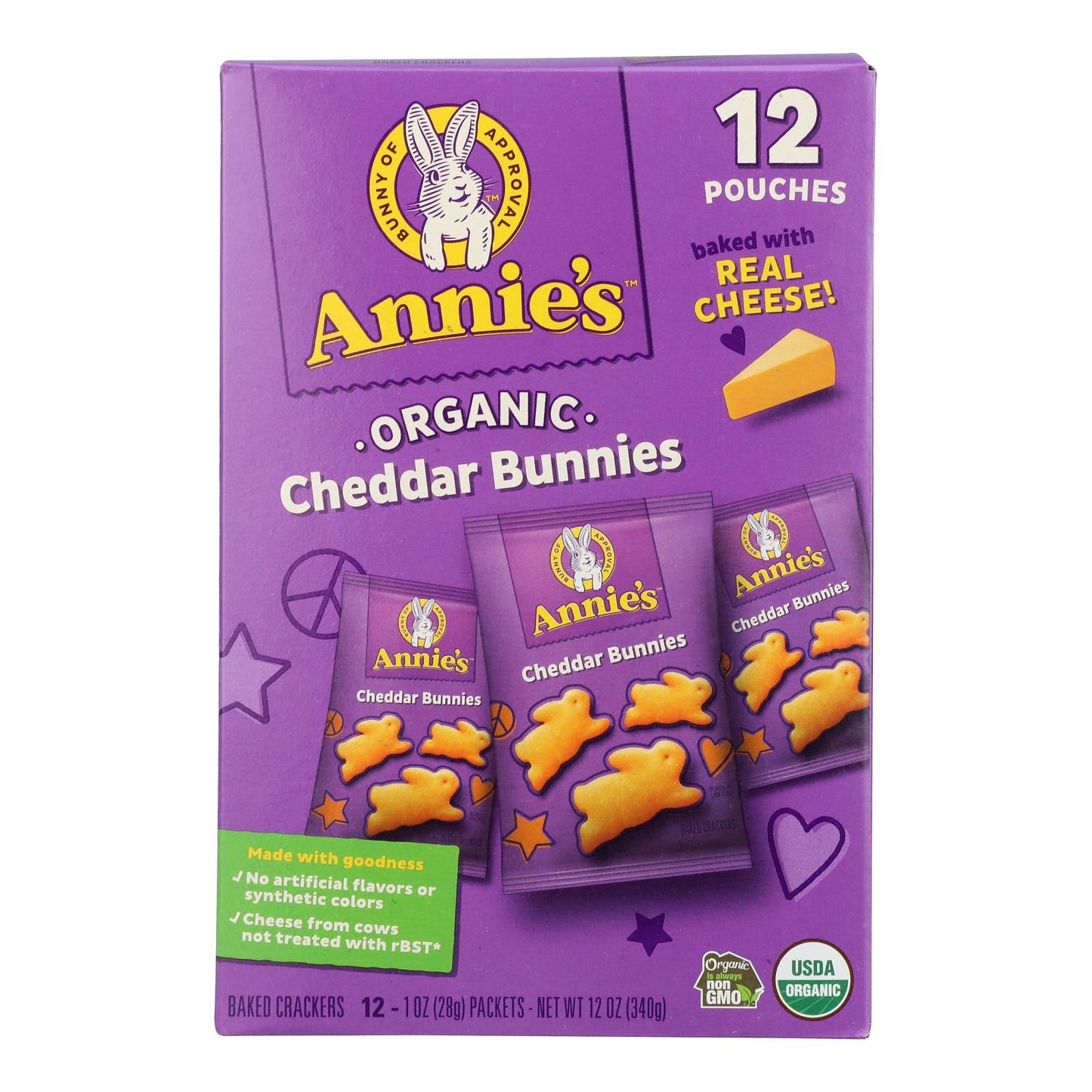 Annie's Organic Cheddar Bunny Crackers - 4 Pack