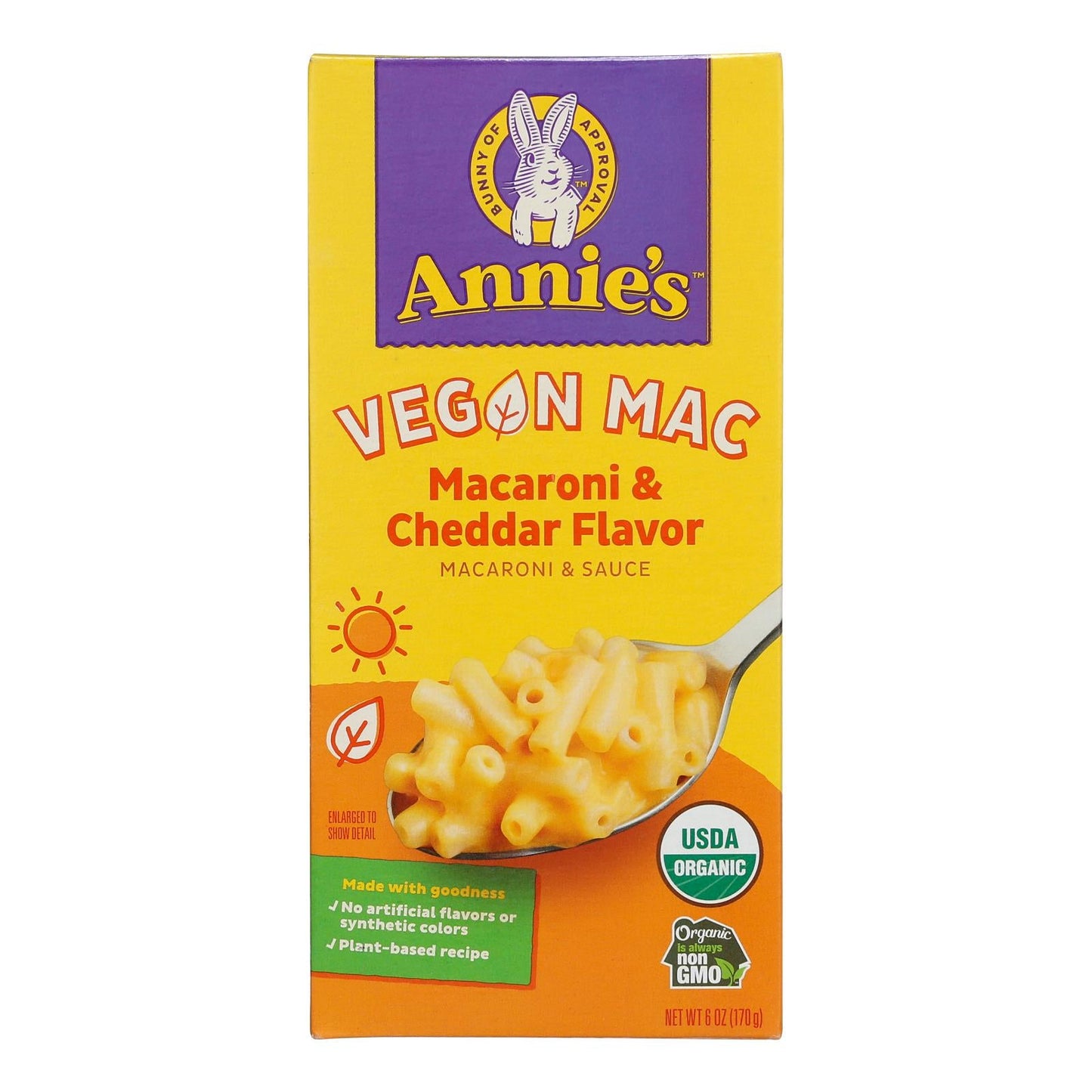 Annie's Organic Vegan Cheddar Mac & Cheese, 12-Pack, 6 Oz