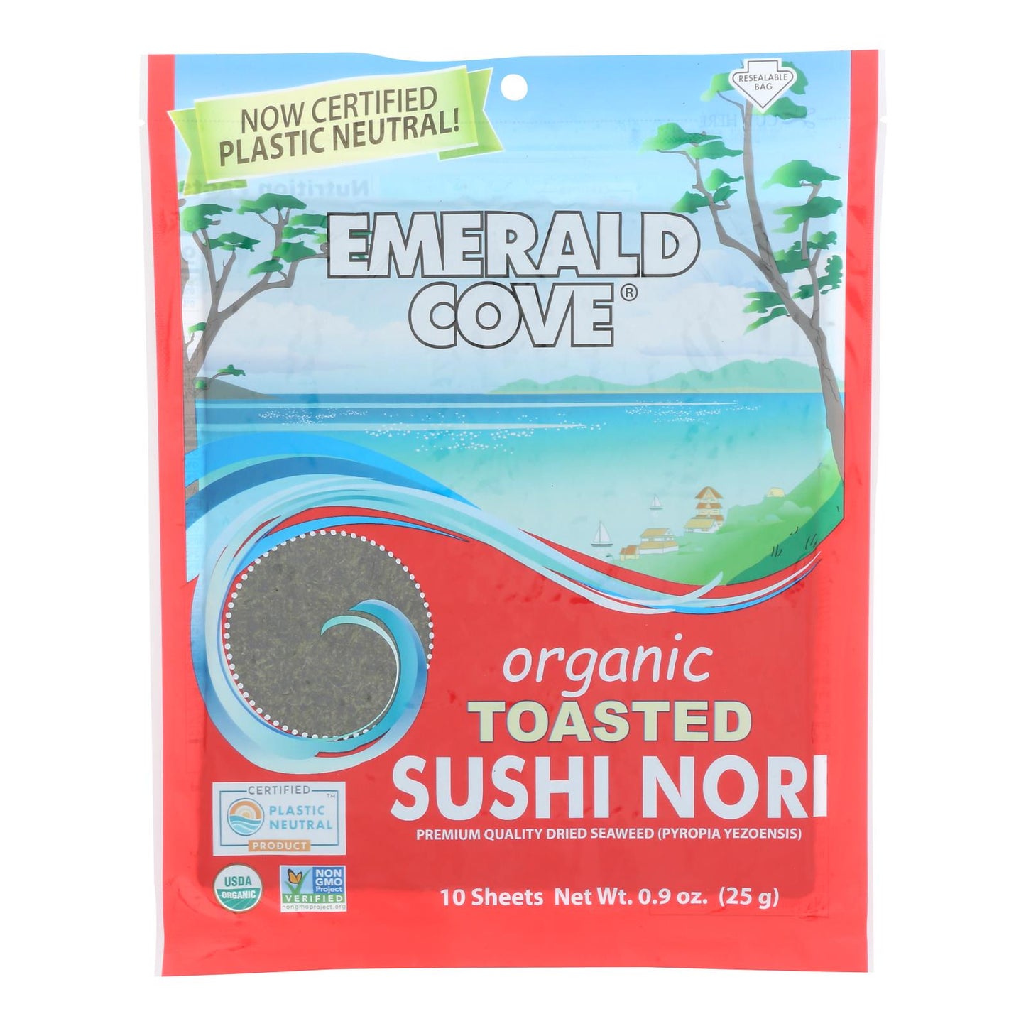 Emerald Cove Organic Toasted Sushi Nori - 60 Sheets