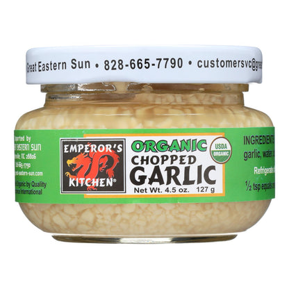 Organic Chopped Garlic, 4.5 Oz, Case of 12 - Emperor's Kitchen