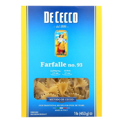 De Cecco Farfalle Bowties, 16 oz (Case of 12)
