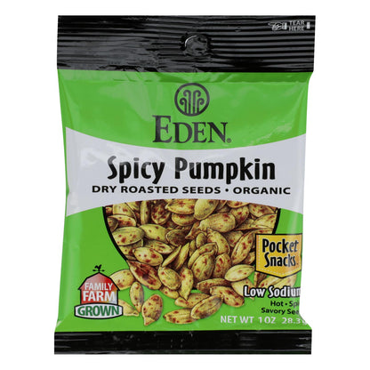 Eden Organic Spicy Dry Roasted Pumpkin Seeds, 1 Oz, 12-Pack
