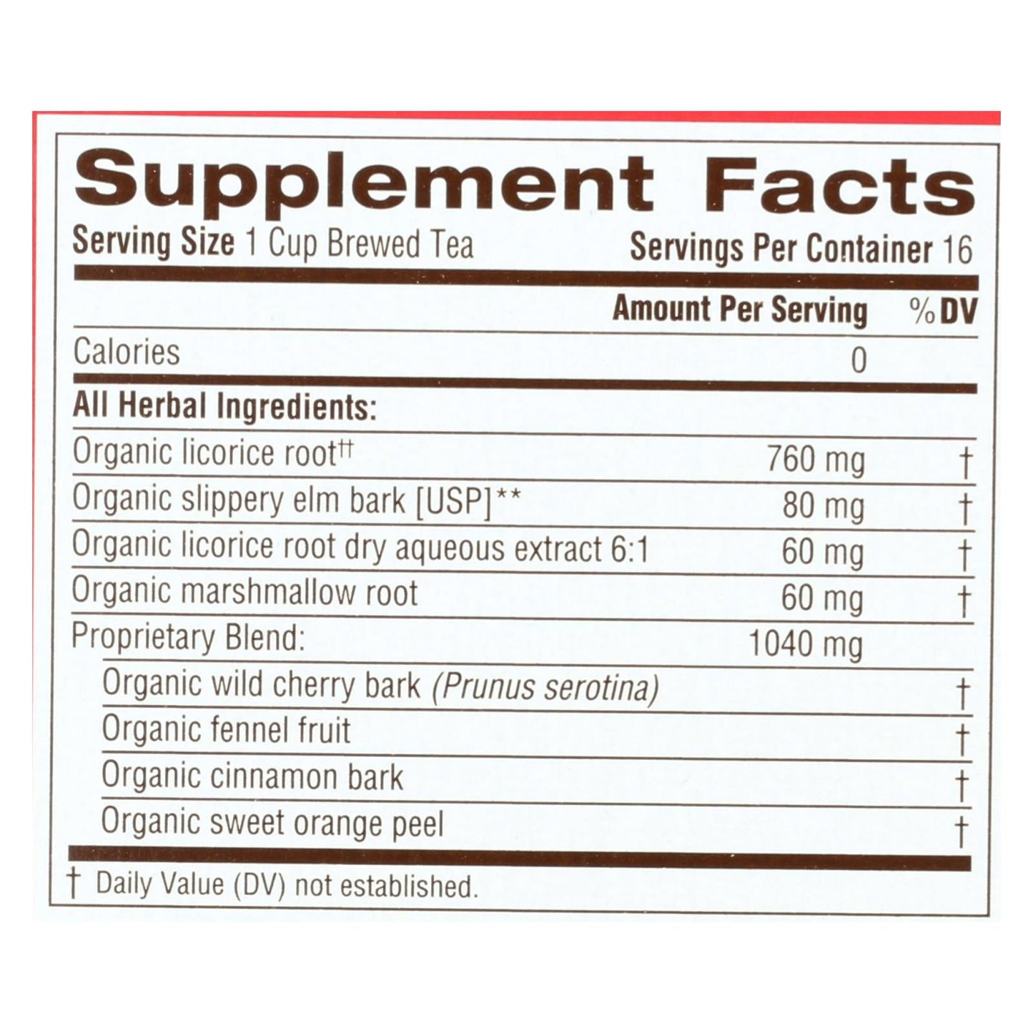 Organic Throat Coat Herbal Tea, 16 Bags, Pack of 6