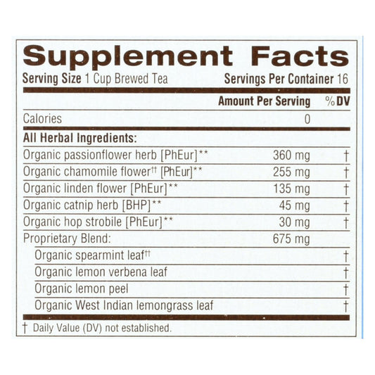 Organic Nighty Night Herbal Tea, 16 Bags, Case of 6