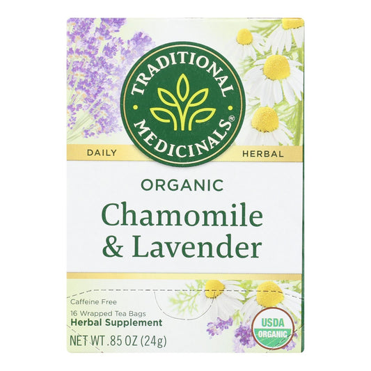 Organic Chamomile Lavender Tea, Caffeine-Free, 6 Boxes, 16 Bags