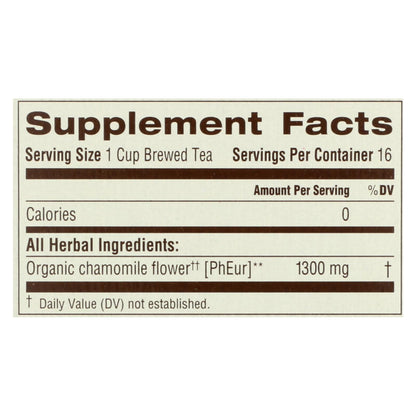 Organic Chamomile Herbal Tea, Caffeine-Free, 6-Pack, 16 Bags