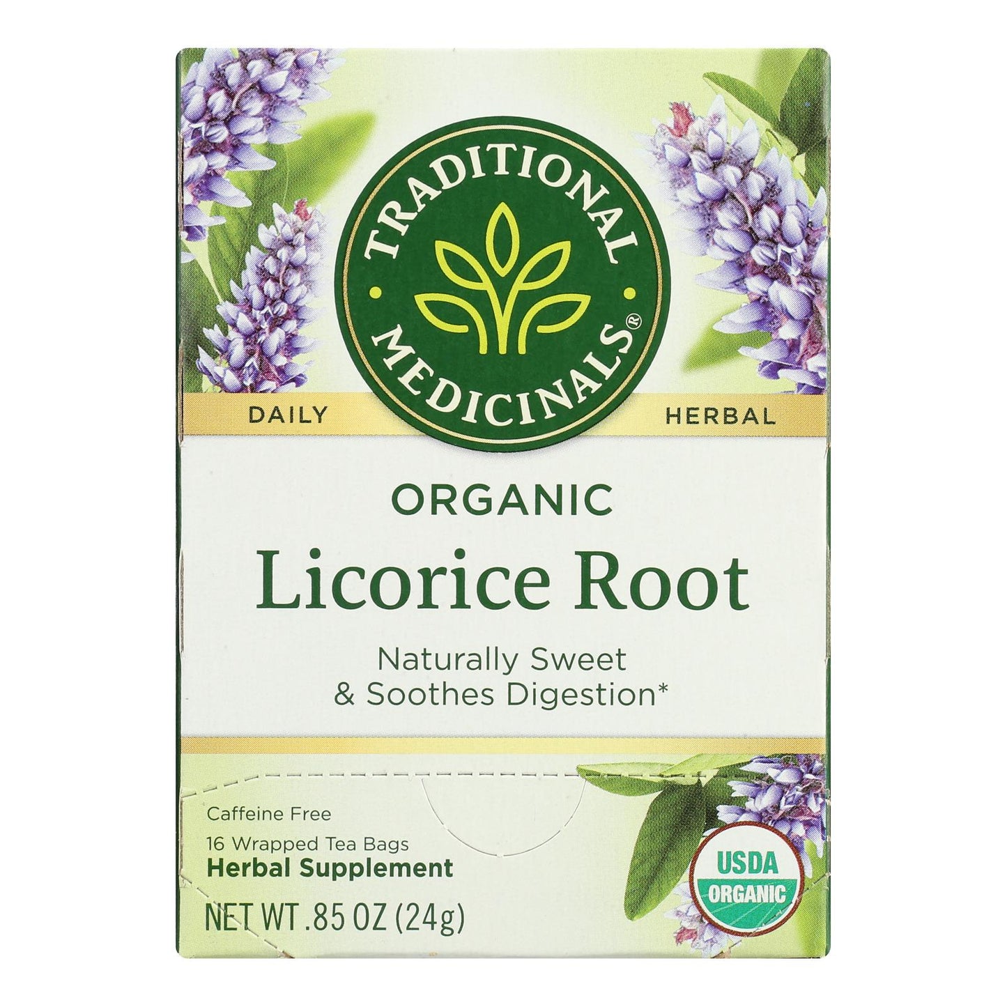 Organic Licorice Root Herbal Tea - 16 Bags, Case of 6