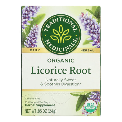 Organic Licorice Root Herbal Tea - 16 Bags, Case of 6