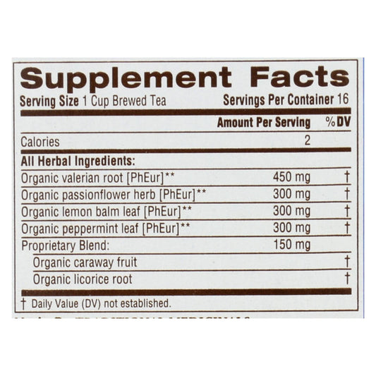 Nighty Night Valerian Herbal Tea - Organic, 6 Pack, 16 Bags