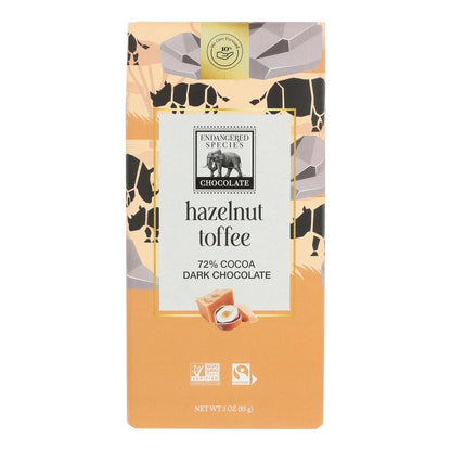 Endangered Species Dark Chocolate Hazelnut Toffee Bars 12pk