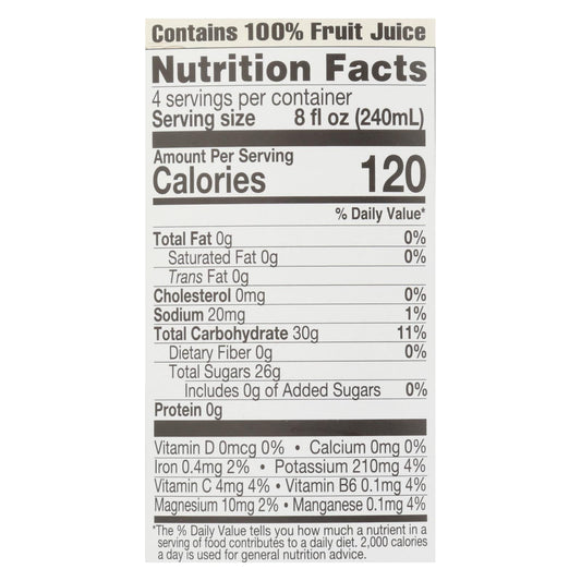 Lakewood Organic Pure Apple Juice, 32 fl oz, 6-Pack